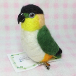 ズグロシロハラインコ mini♪☆選べる2タイプ☆ クリップ付ブローチorマグネット 羊毛フェルト 