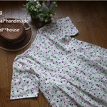SALE*(M)リネン１００％花柄ワンピース