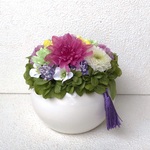 和風アレンジ：ことね菊小菊ピンク色ギフト和風御供えヒューネラルプリザブリザード