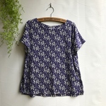  Flora リバティ　カペルのフレンチスリーブ　Ｔシャツ