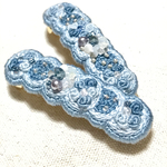 【ビーズ刺繍】ブルージュバレッタ💙ばらふわ
