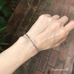 オールステンレス製 2面カットダブル小豆チェーンブレスレット