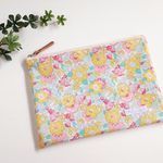 【S様専用ページ】整理上手さんのA5メッシュケース*リバティLaurelイエロー&ピンク