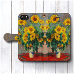【クロード モネ ひまわりの花束】スマホケース手帳型 全機種対応 iPhoneXR GalaxyS10 HUAWEI P30 AQUOS R3 Xperia Ace