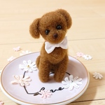 お座りこいぬ...トイプードル♪*ﾟ羊毛フェルト ぬいぐるみ 犬 ブライス ドールハウス