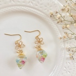 虹色 プリンセスカラー♡揺れるハーバリウムピアス
