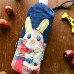 リメイク！ペットボトルカバー  ワンポイントの うさぎちゃんのアップリケ