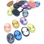 Mix約20個 18×13mm ミニカメオ風デコパーツ