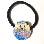 油絵ハリネズミのヘアゴム 