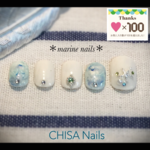 【sale】sizeオーダー＊上品涼やか♪大人マリンnail☆選べるチップ形！