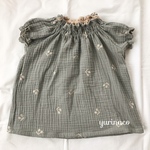 【110】さくらんぼ刺繍のギャザースモック