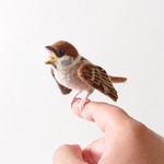 【kamehana445さまご注文品】口開け子すずめマスコット(小)
