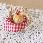 ミニチュアパンと麻かごのセット  ナチュラル