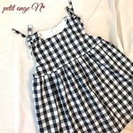 ギンガムチェックのリボンワンピース
