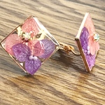 紫陽花スクエアイヤリング