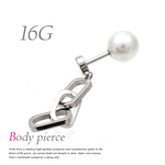 16G ビッグチェーン パールキャッチ 女性 ボディピアス 片耳 軟骨ピアス シンプル SPU025