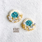 ピアス／イヤリング ⚪︎◯ bubbles◌ ビーズ刺繍 