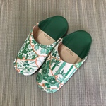 SALEグリーン和柄バブーシュ