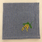 刺繍の大判ハンカチ☆ミモザ