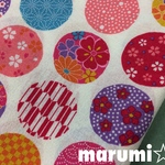 108×50★水玉にいろんな和柄★エンボス加工★白