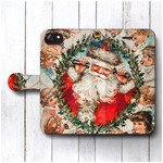 【ヴィンテージクリスマスカード】スマホケース手帳型 全機種対応 iPhoneXR GalaxyS10 HUAWEI P30 AQUOS R3 Xperia Ace