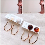 マーブルカボション 変形フープ大 ピアス