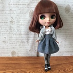 ブライス・リカちゃん　パーカーとデニムスカートセット