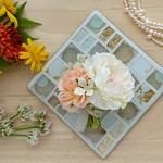 定形外送料込☆卒業・入学＊お呼ばれ・結婚式☆小さな花束コサージュ  ＊パステルカラー・ピーチオレンジ＊   春・ お花・造花・フォーマル