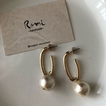 ✺ピアスのみ✺コットンパールオーバルポストピアス