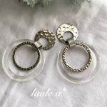 シルバー＊クリアフープのピアス／イヤリング pvc