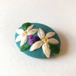 レモンの花  刺繍 ブローチ  