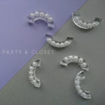 ：2pieces： import clear pearl cabochon