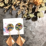 ターコイズブルー🌼ドライフラワー  ピアス イヤリング