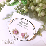 再販♡シンプル ピアス イヤリング ビジュー 薄め ピンク
