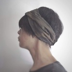 ターバンなヘアバンド　カモフラージュ+カーキ　
