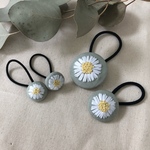 マーガレット刺繍ヘアゴム親子姉妹お揃い4つ入りセット