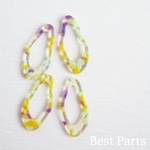 4pcs アクリルチャーム イエロー
