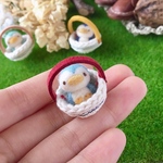 ＊ミニチュアかごバッグのペンギン ①＊《羊毛フェルト》