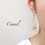 クリアフラワーフープピアス／イヤリング