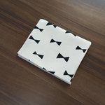 移動ポケット(ティッシュケースつき)(シンプルなリボン(きなり、黒))
