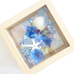 《名入れギフト☆メッセージ刻印》message ROSE “blue blue” 小さな海を閉じ込めたフラワーフレーム（花標本）