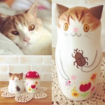 H様ペットオーダー品＊レトロにゃんこマトリョーシカ＊羊毛針山