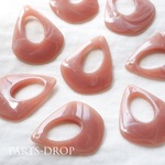(( 8pcs )) 41×33mm 大ぶり アクリルチャーム ストーンピンク〔CH-085PI〕