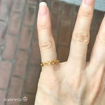 1号サイズ ステンレス製 イエローゴールド 4面カット小豆チェーンリング 幅3mm