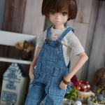 rurukoboyサイズサロペット(水色)