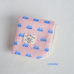 🍧いたずらキャット  ポコポコワッフルガーゼハンカチ 🍧 　25cm ぴんく