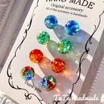 【大好評‼︎】とろける♡琉球ガラスの1粒スタッドピアス＊レジン