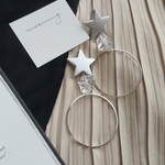 star×silver クリスタル スワロフスキー＊シンプル ロングピアス＆イヤリング 