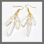 【天然石】クリアクリスタルこ氷柱ピアス/イヤリング