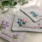 🌺夏の花々・手刺繍コースター３点セット（アサガオ他）